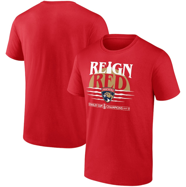 Men's Florida Panthers Red 2025 Stanley Cup Champions Hometown DNA T-Shirt