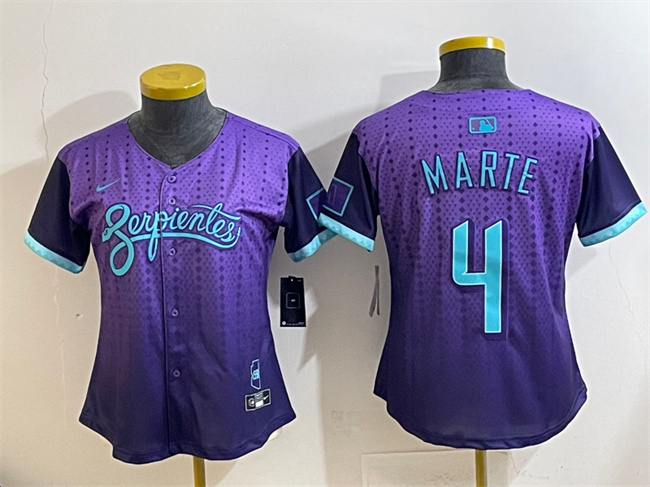 Women's Arizona Diamondbacks #4 Ketel Marte Purple 2025 City Connect Limited Stitched Baseball Jersey(Run Small) Women's Arizona Diamondbacks #4 Ketel Marte Purple 2025 City Connect Limited Stitched Baseball Jersey(Run Small)