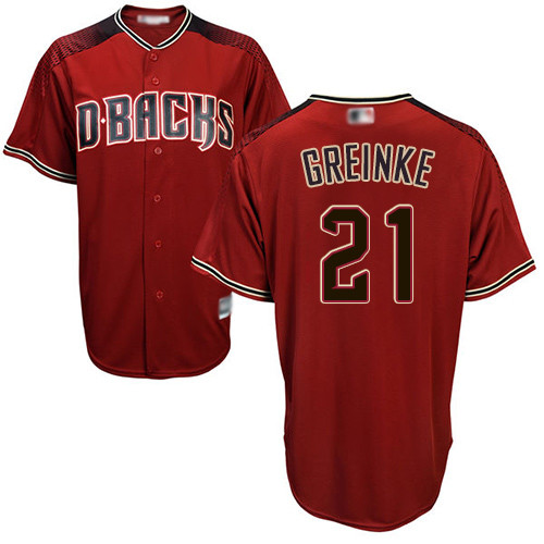 Diamondbacks #21 Zack Greinke Sedona Red Alternate Women's Stitched Baseball Jersey