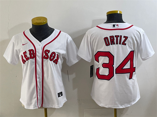Women's Boston Red Sox #34 David Ortiz White Cool Base Stitched Jersey(Run Small) Women's Boston Red Sox #34 David Ortiz White Cool Base Stitched Jersey(Run Small)
