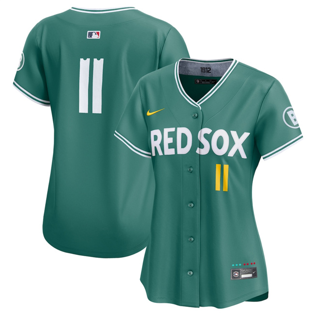 Women's Boston Red Sox #11 Rafael Devers Green 2025 City Connect Limited Stitched Baseball Jersey(Run Small) Women's Boston Red Sox #11 Rafael Devers Green 2025 City Connect Limited Stitched Baseball Jersey(Run Small)
