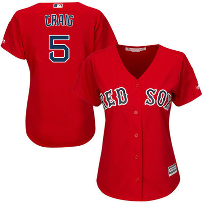 Red Sox #5 Allen Craig Red Alternate Women's Stitched MLB Jersey Red Sox #5 Allen Craig Red Alternate Women's Stitched MLB Jersey