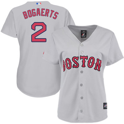 Red Sox #2 Xander Bogaerts Grey Road Women's Stitched MLB Jersey Red Sox #2 Xander Bogaerts Grey Road Women's Stitched MLB Jersey
