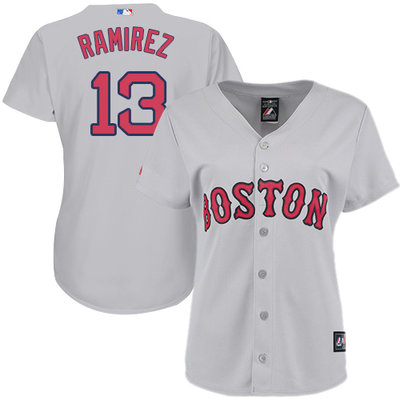 Red Sox #13 Hanley Ramirez Grey Road Women's Stitched MLB Jersey Red Sox #13 Hanley Ramirez Grey Road Women's Stitched MLB Jersey