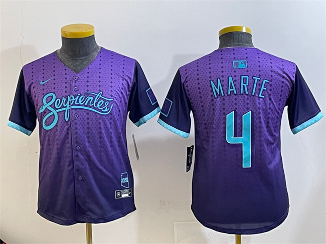 Youth Arizona Diamondbacks #4 Ketel Marte Purple 2025 City Connect Limited Stitched Youth Arizona Diamondbacks #4 Ketel Marte Purple 2025 City Connect Limited Stitched