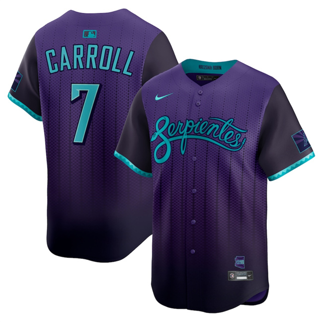 Youth Arizona Diamondbacks #7 Corbin Carroll Purple 2025 City Connect Limited Stitched Baseball Jersey Youth Arizona Diamondbacks #7 Corbin Carroll Purple 2025 City Connect Limited Stitched Baseball Jersey