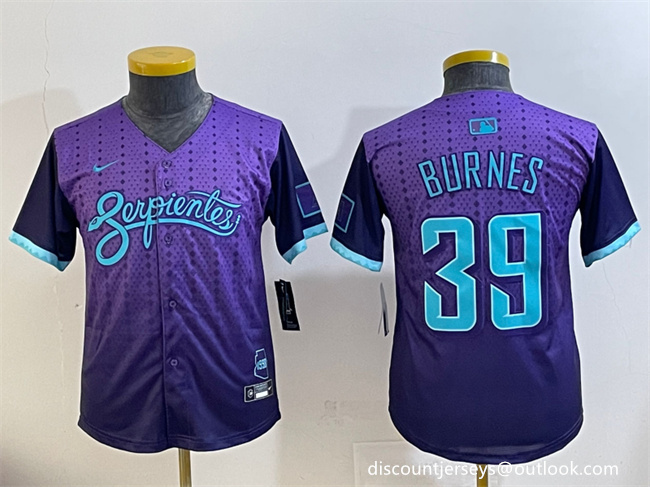 Youth Arizona Diamondbacks #39 Corbin Burnes Purple 2025 City Connect Limited Stitched Baseball Jersey Youth Arizona Diamondbacks #39 Corbin Burnes Purple 2025 City Connect Limited Stitched Baseball Jersey