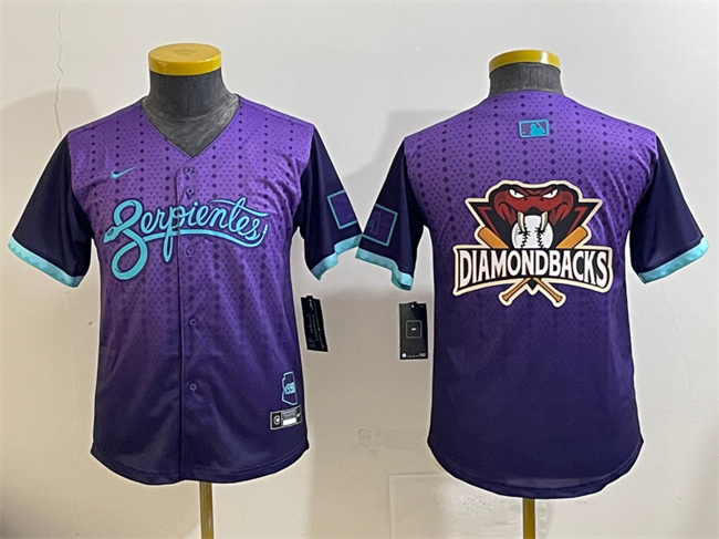 Youth Arizona Diamondbacks Team Big Logo Purple 2025 City Connect Limited Stitched Baseball Jersey Youth Arizona Diamondbacks Team Big Logo Purple 2025 City Connect Limited Stitched Baseball Jersey