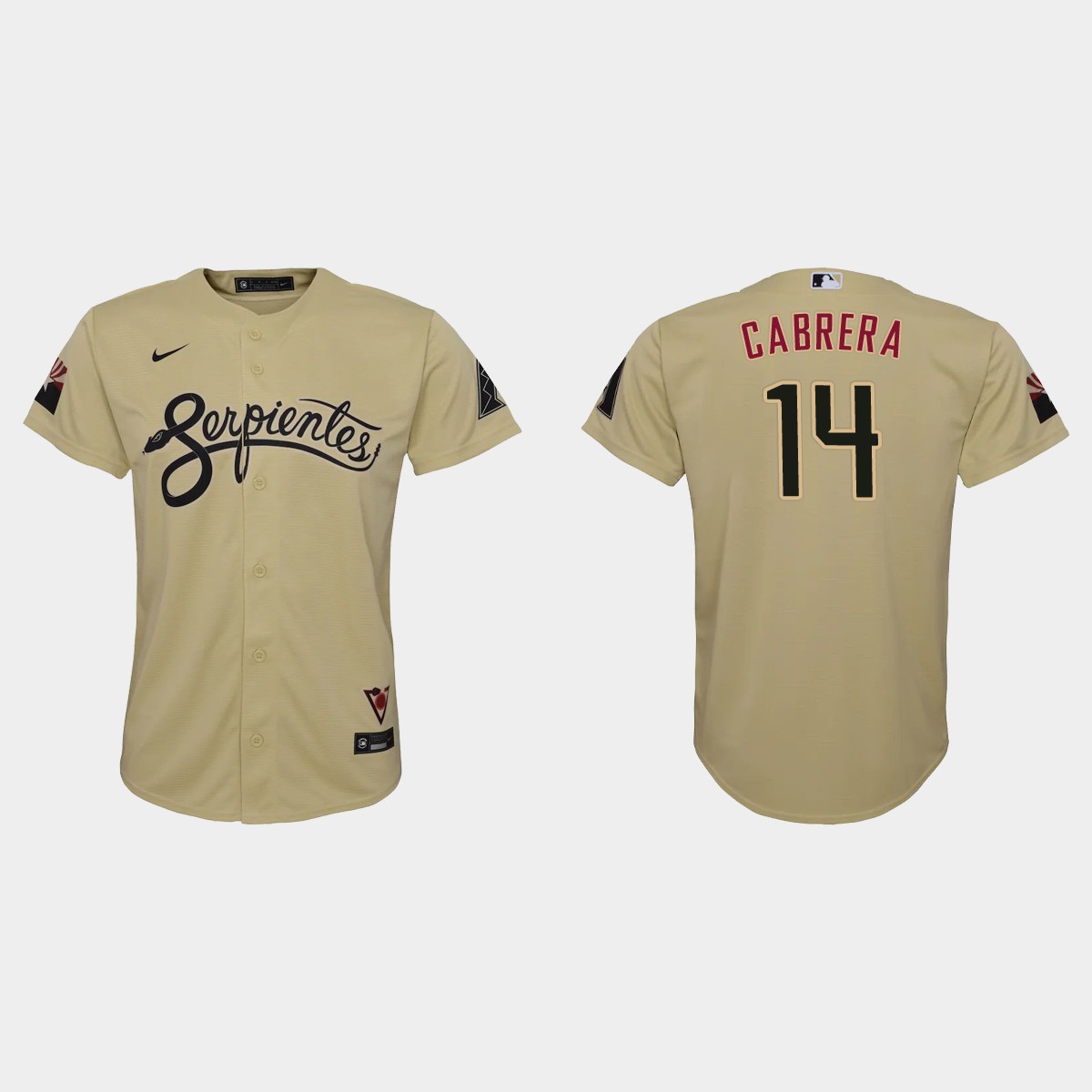 Arizona Diamondbacks #14 Asdrubal Cabrera Youth Nike 2021 City Connect MLB Jersey Gold Arizona Diamondbacks #14 Asdrubal Cabrera Youth Nike 2021 City Connect MLB Jersey Gold