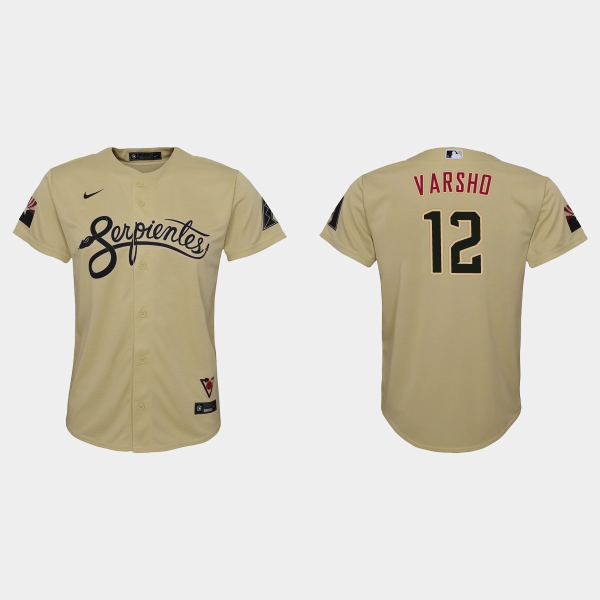 Arizona Diamondbacks #12 Daulton Varsho Youth Nike 2021 City Connect MLB Jersey Gold Arizona Diamondbacks #12 Daulton Varsho Youth Nike 2021 City Connect MLB Jersey Gold