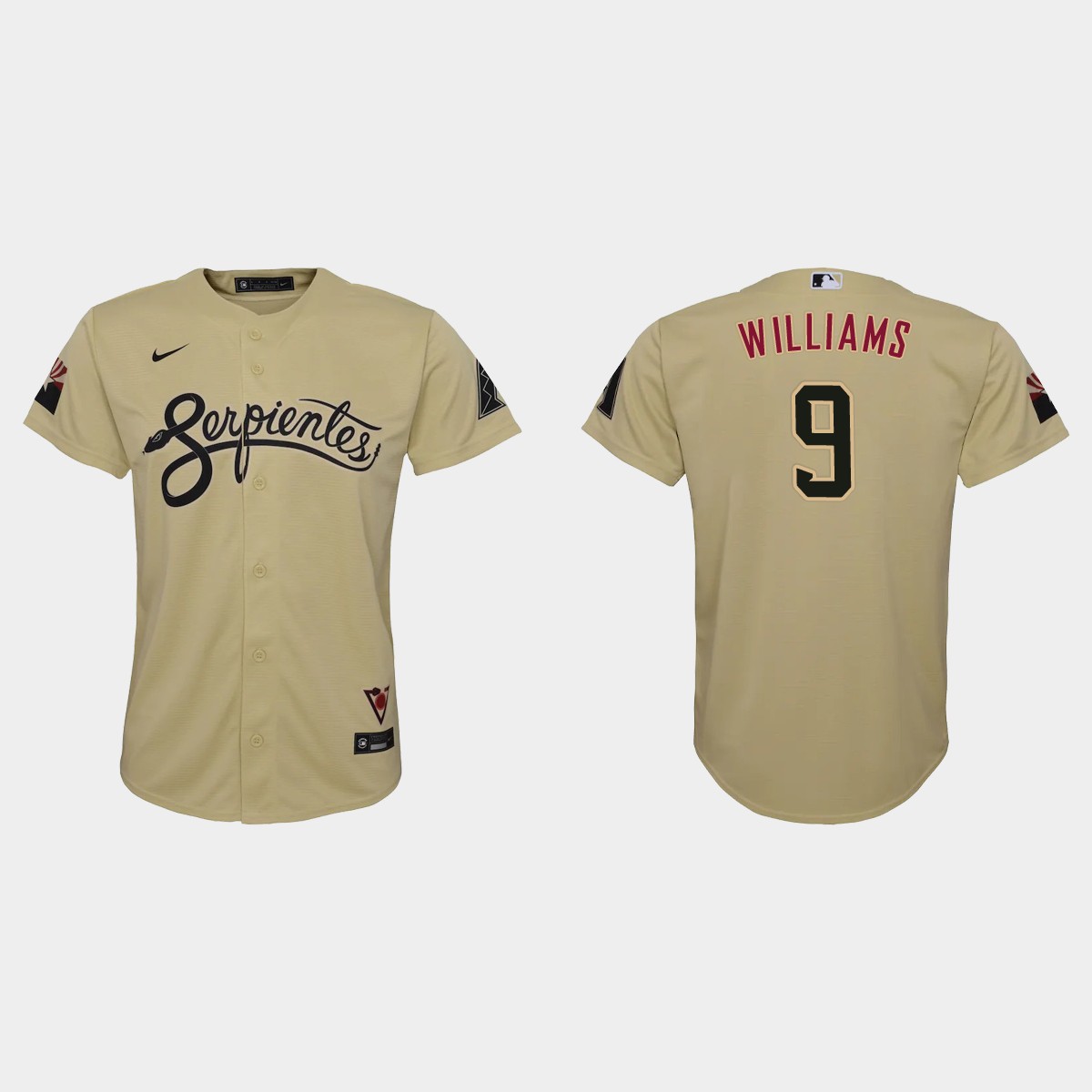Arizona Diamondbacks #9 Matt Williams Youth Nike 2021 City Connect MLB Jersey Gold Arizona Diamondbacks #9 Matt Williams Youth Nike 2021 City Connect MLB Jersey Gold