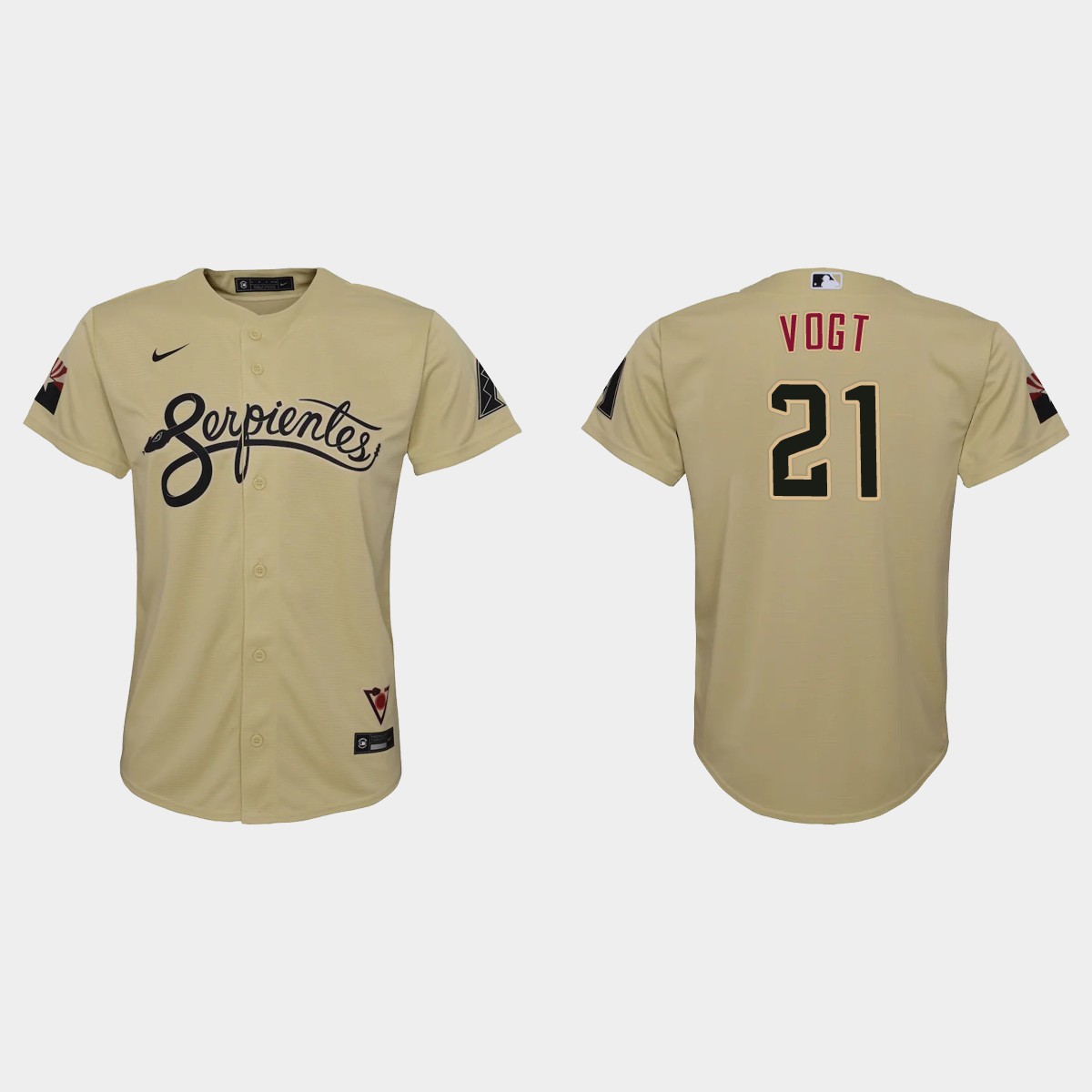 Arizona Diamondbacks #21 Stephen Vogt Youth Nike 2021 City Connect MLB Jersey Gold Arizona Diamondbacks #21 Stephen Vogt Youth Nike 2021 City Connect MLB Jersey Gold