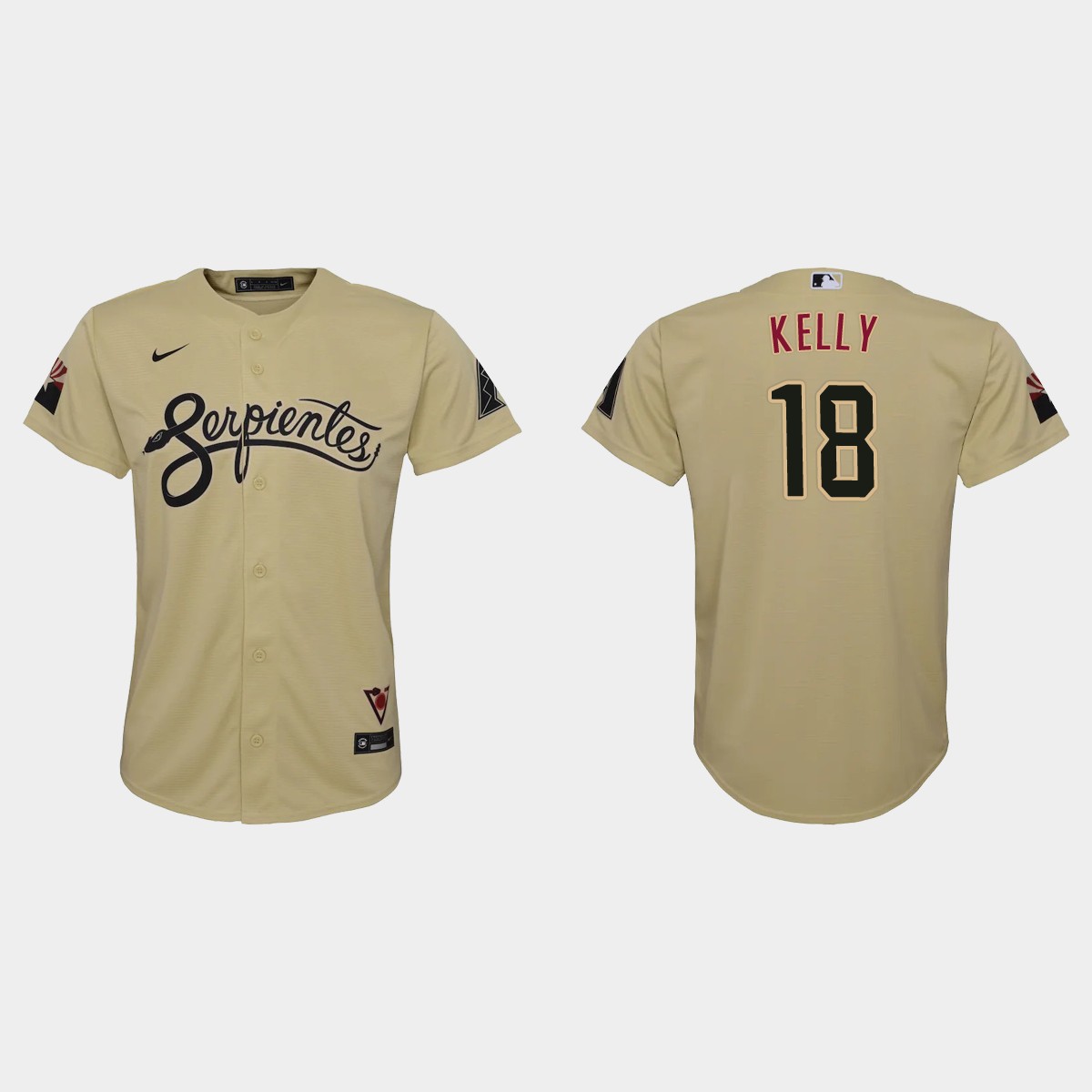 Arizona Diamondbacks #18 Carson Kelly Youth Nike 2021 City Connect MLB Jersey Gold Arizona Diamondbacks #18 Carson Kelly Youth Nike 2021 City Connect MLB Jersey Gold