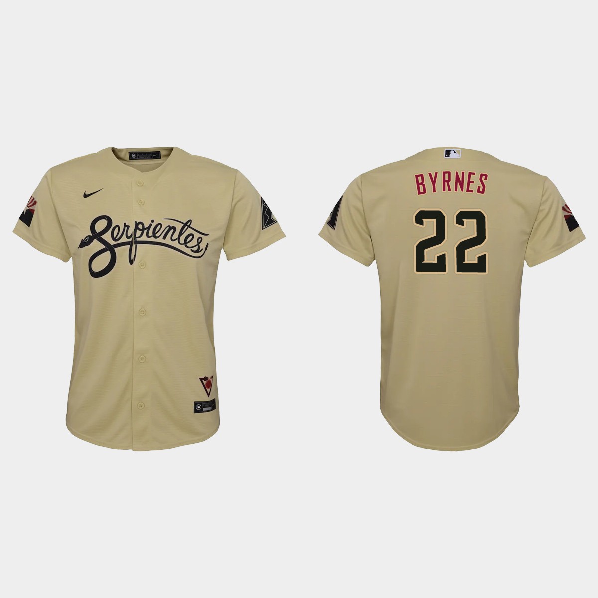 Arizona Diamondbacks #22 Eric Byrnes Youth Nike 2021 City Connect MLB Jersey Gold Arizona Diamondbacks #22 Eric Byrnes Youth Nike 2021 City Connect MLB Jersey Gold