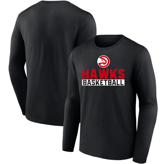 Men's Atlanta Hawks Black Let's Go Long Sleeve T-Shirt Men's Atlanta Hawks Black Let's Go Long Sleeve T-Shirt