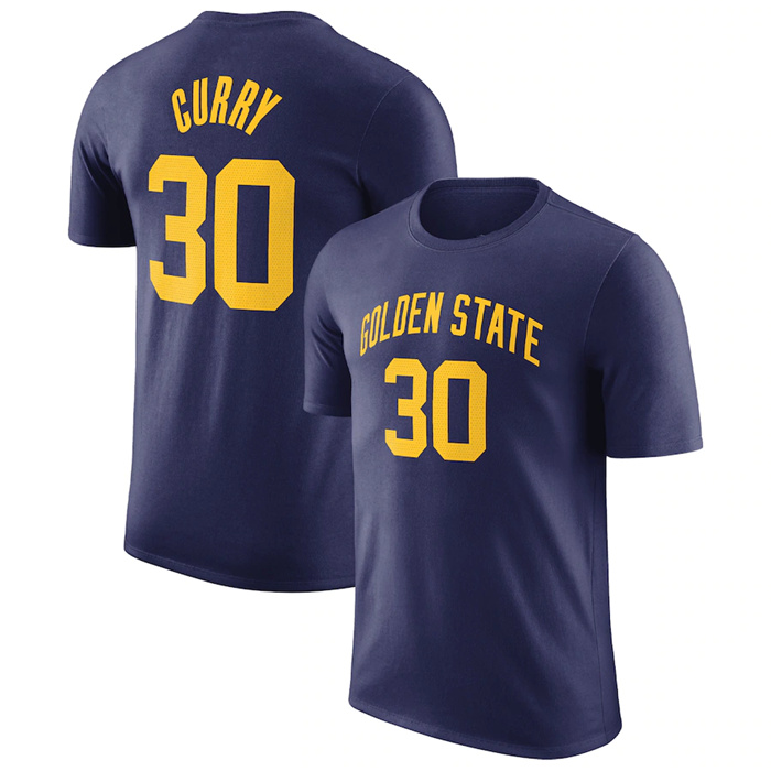 Men's Golden State Warriors #30 Stephen Curry Navy 2022 23 Statement Edition Name & Number T-Shirt Men's Golden State Warriors #30 Stephen Curry Navy 2022 23 Statement Edition Name & Number T-Shirt
