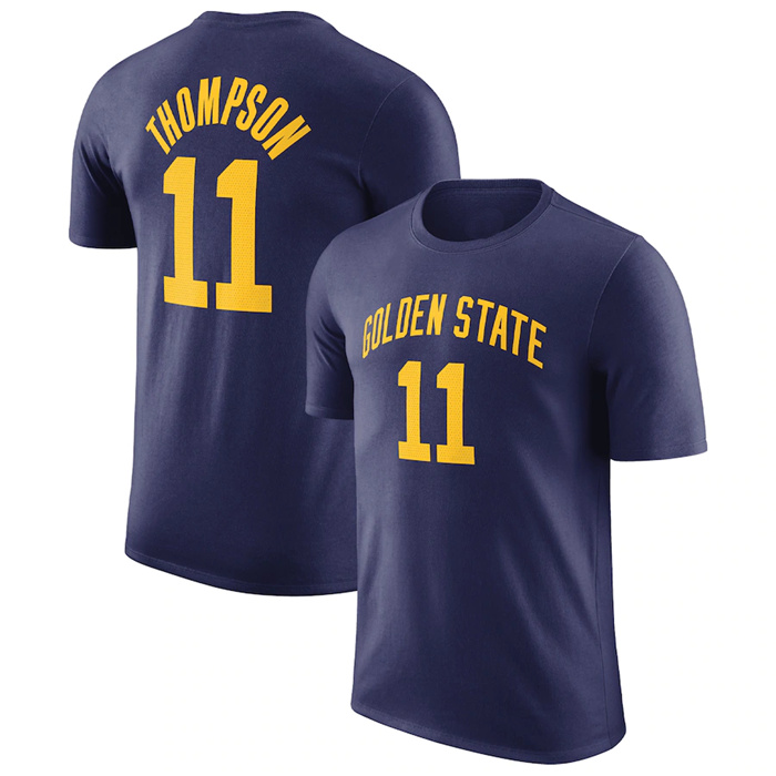 Men's Golden State Warriors #11 Klay Thompson Navy 2022 23 Statement Edition Name & Number T-Shirt Men's Golden State Warriors #11 Klay Thompson Navy 2022 23 Statement Edition Name & Number T-Shirt