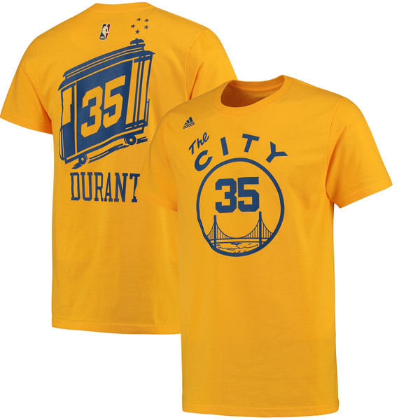 Men's Golden State Warriors Kevin Durant adidas Gold Net Number T-Shirt Men's Golden State Warriors Kevin Durant adidas Gold Net Number T-Shirt