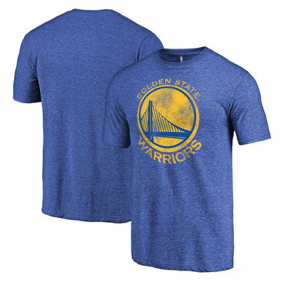 Men's Golden State Warriors Royal Distressed Team Tri-Blend T-Shirt Men's Golden State Warriors Royal Distressed Team Tri-Blend T-Shirt