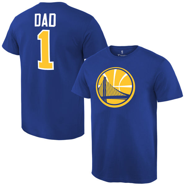 Men's Golden State Warriors Royal #1 Dad T-Shirt Men's Golden State Warriors Royal #1 Dad T-Shirt