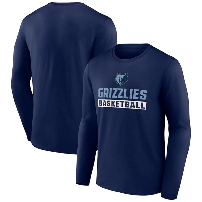 Men's Memphis Grizzlies Navy Let's Go Long Sleeve T-Shirt Men's Memphis Grizzlies Navy Let's Go Long Sleeve T-Shirt