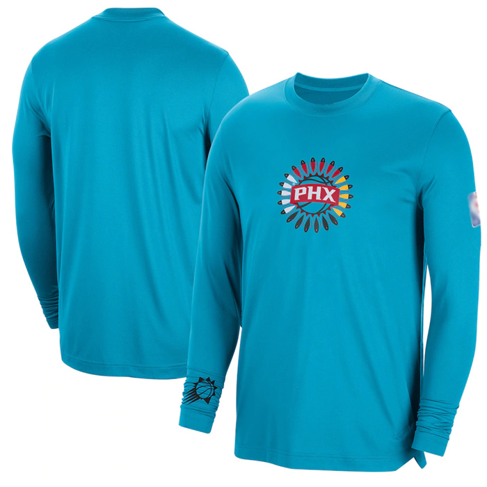Men's Phoenix Suns Blue 2022 23 City Edition Essential Expressive Long Sleeve T-Shirt Men's Phoenix Suns Blue 2022 23 City Edition Essential Expressive Long Sleeve T-Shirt