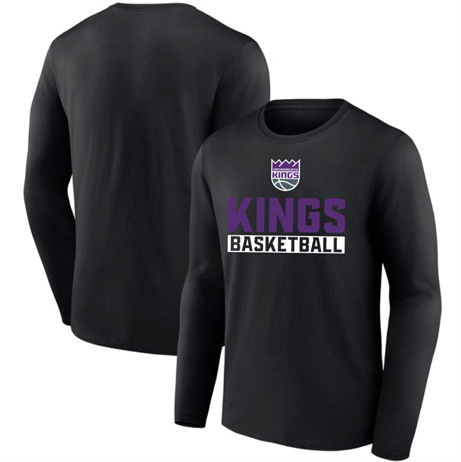 Men's Sacramento Kings Black 2025 Let's Go Long Sleeve T-Shirt Men's Sacramento Kings Black 2025 Let's Go Long Sleeve T-Shirt