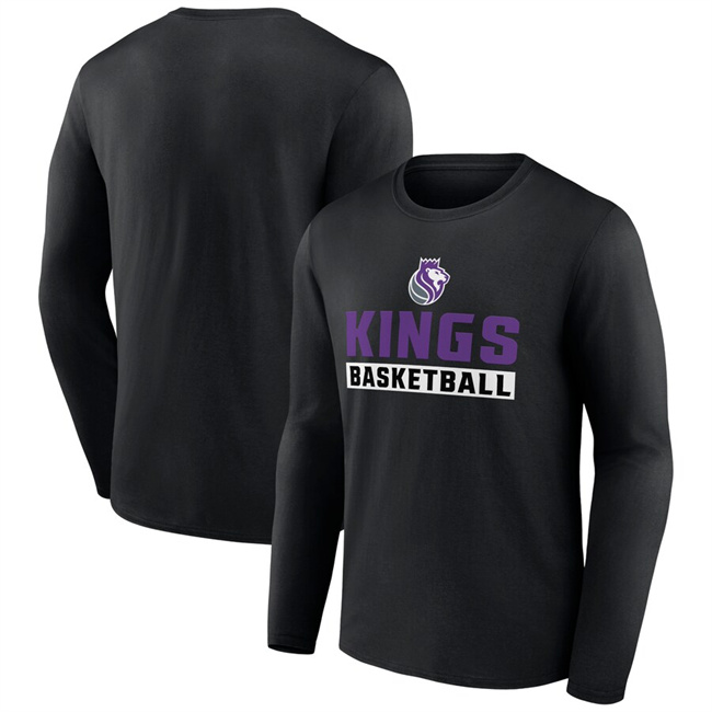Men's Sacramento Kings Black Let's Go Long Sleeve T-Shirt Men's Sacramento Kings Black Let's Go Long Sleeve T-Shirt