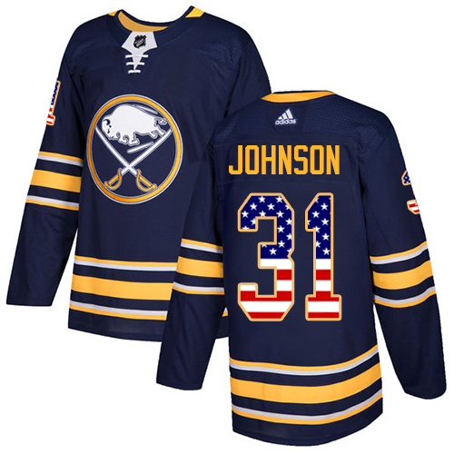 Adidas Sabres #31 Chad Johnson Navy Blue Home Authentic USA Flag Stitched NHL Jersey Adidas Sabres #31 Chad Johnson Navy Blue Home Authentic USA Flag Stitched NHL Jersey