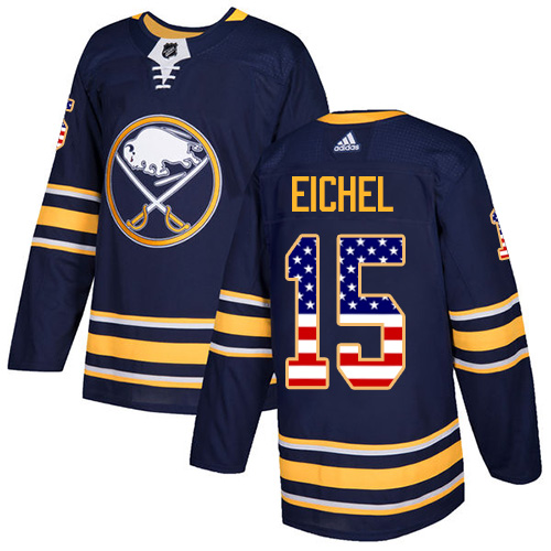 Adidas Sabres #15 Jack Eichel Navy Blue Home Authentic USA Flag Stitched NHL Jersey Adidas Sabres #15 Jack Eichel Navy Blue Home Authentic USA Flag Stitched NHL Jersey