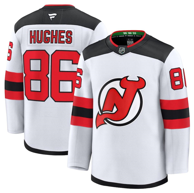 Men's New Jersey Devils Active Player Custom White 2024-25 Away Stitched Hockey Jersey Men's New Jersey Devils Active Player Custom White 2024-25 Away Stitched Hockey Jersey
