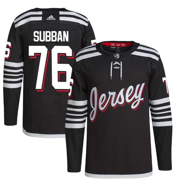 Men's New Jersey Devils #76 P.K. Subban 2021 2022 Black Stitched Jersey Men's New Jersey Devils #76 P.K. Subban 2021 2022 Black Stitched Jersey
