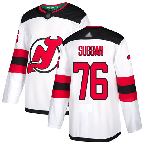 Devils #76 P. K. Subban White Road Authentic Stitched Hockey Jersey Devils #76 P. K. Subban White Road Authentic Stitched Hockey Jersey