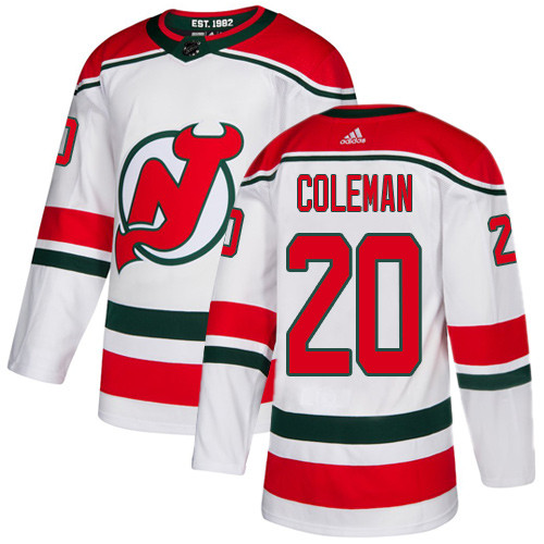 Adidas Devils #20 Blake Coleman White Alternate Authentic Stitched NHL Jersey Adidas Devils #20 Blake Coleman White Alternate Authentic Stitched NHL Jersey