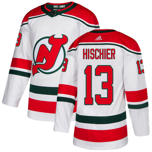 Adidas Devils #13 Nico Hischier White Alternate Authentic Stitched NHL Jersey Adidas Devils #13 Nico Hischier White Alternate Authentic Stitched NHL Jersey