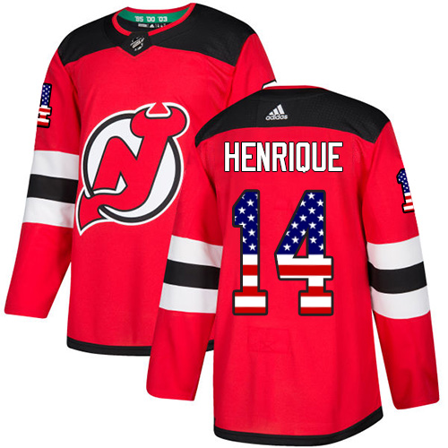 Adidas Devils #14 Adam Henrique Red Home Authentic USA Flag Stitched NHL Jersey Adidas Devils #14 Adam Henrique Red Home Authentic USA Flag Stitched NHL Jersey