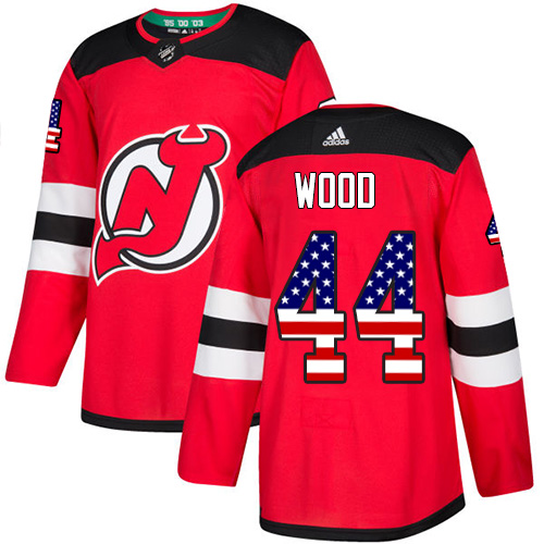 Adidas Devils #44 Miles Wood Red Home Authentic USA Flag Stitched NHL Jersey Adidas Devils #44 Miles Wood Red Home Authentic USA Flag Stitched NHL Jersey