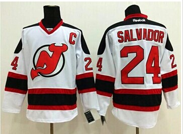 New Jersey Devils #24 Bryce Salvador White Stitched NHL Jersey