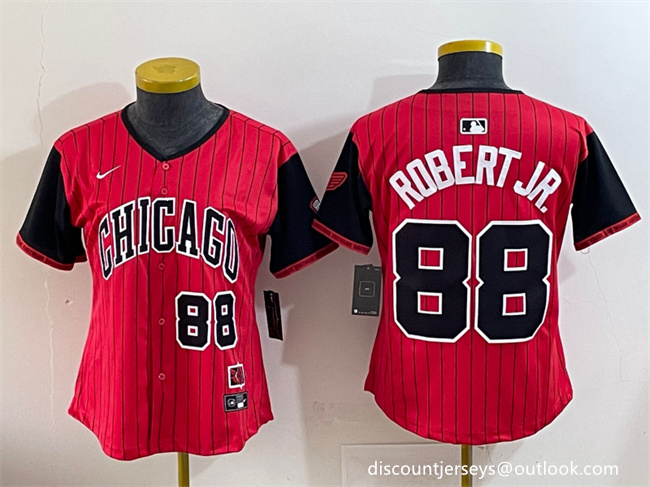 Women's Chicago White Sox #88 Luis Robert Jr. Red Black 2025 City Connect Limited Stitched Baseball Jersey(Run Small) Women's Chicago White Sox #88 Luis Robert Jr. Red Black 2025 City Connect Limited Stitched Baseball Jersey(Run Small)