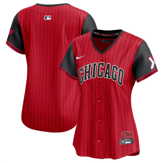 Women's Chicago White Sox Blank Red Black 2025 City Connect Limited Stitched Baseball Jersey(Run Small) Women's Chicago White Sox Blank Red Black 2025 City Connect Limited Stitched Baseball Jersey(Run Small)