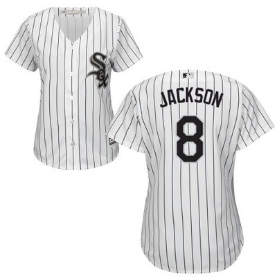 White Sox #8 Bo Jackson White(Black Strip) Home Women's Stitched MLB Jersey White Sox #8 Bo Jackson White(Black Strip) Home Women's Stitched MLB Jersey