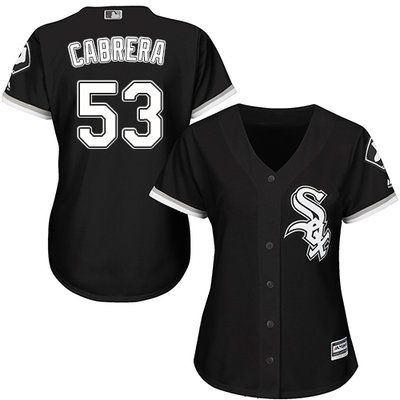 White Sox #53 Melky Cabrera Black Alternate Women's Stitched MLB Jersey White Sox #53 Melky Cabrera Black Alternate Women's Stitched MLB Jersey