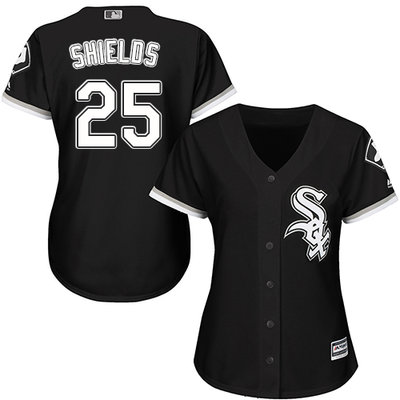 White Sox #25 James Shields Black Alternate Women's Stitched MLB Jersey White Sox #25 James Shields Black Alternate Women's Stitched MLB Jersey