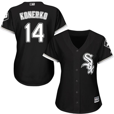 White Sox #14 Paul Konerko Black Alternate Women's Stitched MLB Jersey White Sox #14 Paul Konerko Black Alternate Women's Stitched MLB Jersey