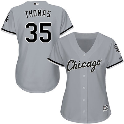 White Sox #35 Frank Thomas Grey Road Women's Stitched MLB Jersey White Sox #35 Frank Thomas Grey Road Women's Stitched MLB Jersey