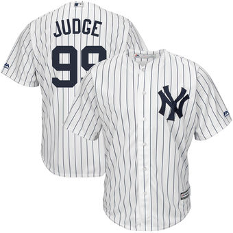 Customized Youth New York Yankees Aaron Judge Majestic Home White Home Official Cool Base Player Jersey