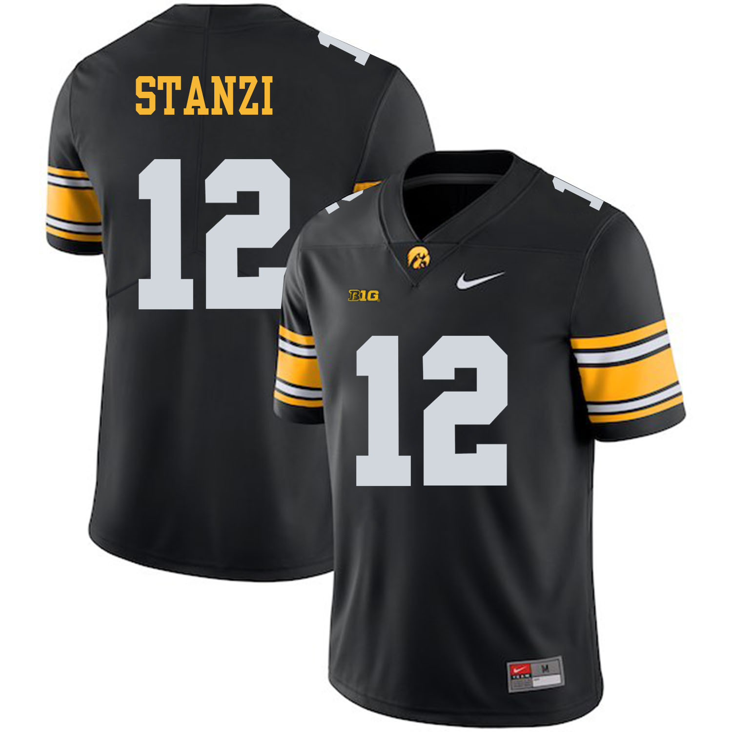 Iowa Hawkeyes 12 Ricky Stanzi Black College Football Jersey Iowa Hawkeyes 12 Ricky Stanzi Black College Football Jersey