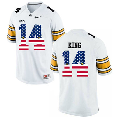 Iowa Hawkeyes 14 Desmond King White USA Flag College Football Limited Jersey Iowa Hawkeyes 14 Desmond King White USA Flag College Football Limited Jersey