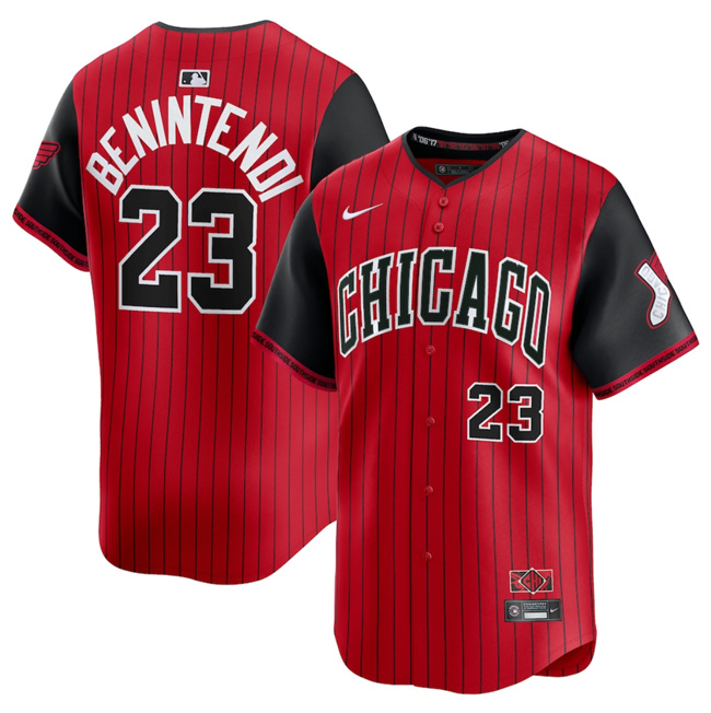 Youth Chicago White Sox #23 Andrew Benintendi Red Black 2025 City Connect Limited Stitched Baseball Jersey Youth Chicago White Sox #23 Andrew Benintendi Red Black 2025 City Connect Limited Stitched Baseball Jersey