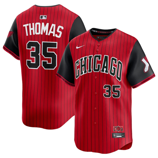 Youth Chicago White Sox #35 Frank Thomas Red Black 2025 City Connect Limited Stitched Baseball Jersey Youth Chicago White Sox #35 Frank Thomas Red Black 2025 City Connect Limited Stitched Baseball Jersey